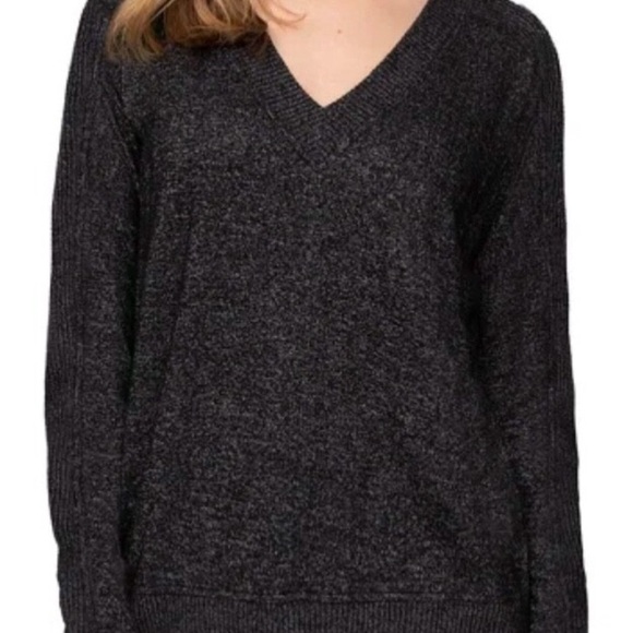 Buffalo David Bitton Ladies' Soft Cozy V-Neck Long Sleeve Top BLACK - Picture 9 of 10